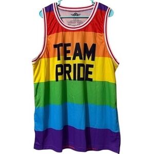 MAD Engine Men's XL Rainbow Team Pride Love Wins Basketball Jersey 21.5" P2P